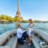 Surprise proposal on a private boat